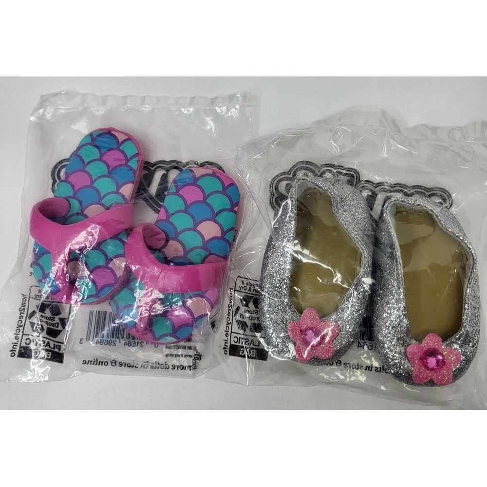 New My Life‎ As 18" Doll Accessories Shoes Lot 2 - Flip Flops, Glitter Shoes Toy